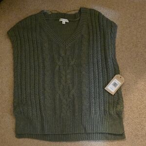 FRYE AND CO. Dark Olive Knit Sweater Vest